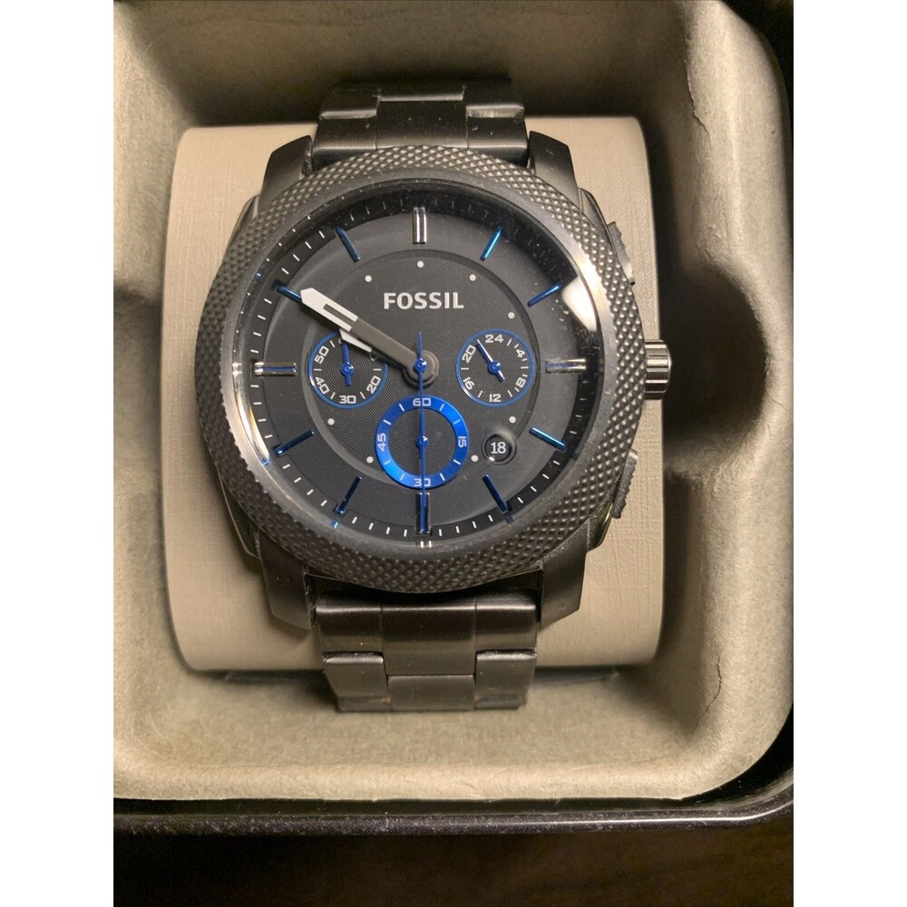 Black And Blue Fossil Men’s Watch Stainless Steel